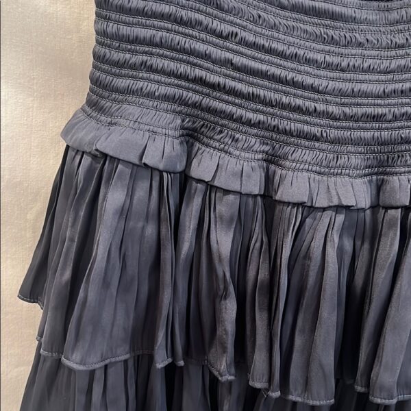 Summerland, elegant dark gray tiered skirt, size M