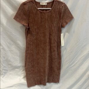 Madden Girl Brown Ribbed Sheath Dress