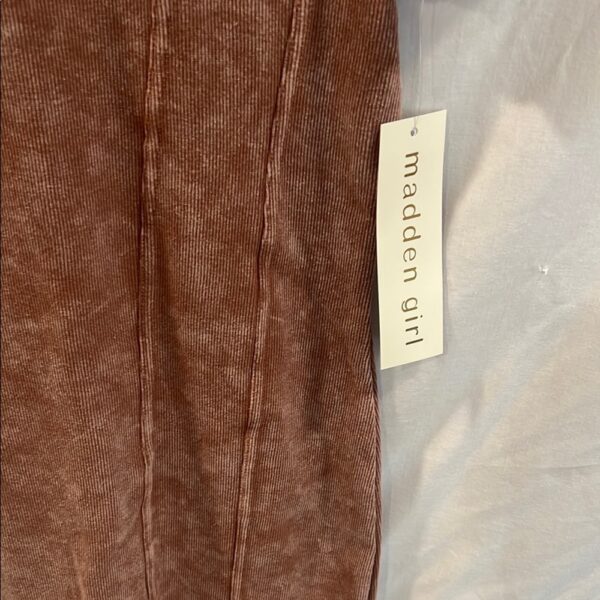 Madden Girl Brown Ribbed Sheath Dress
