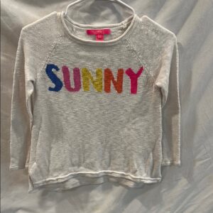 Lilly Pulitzer White and Blue Sweater with Crew Neck