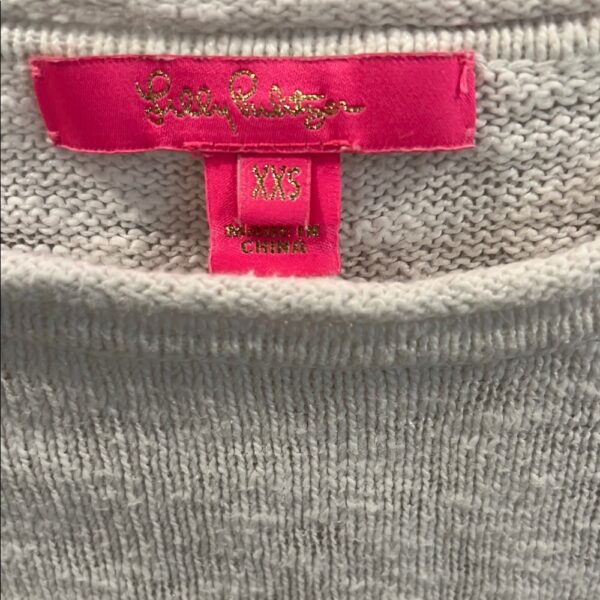 Lilly Pulitzer White and Blue Sweater with Crew Neck