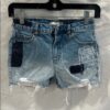 Tractr Blue Distressed Patchwork Denim Shorts