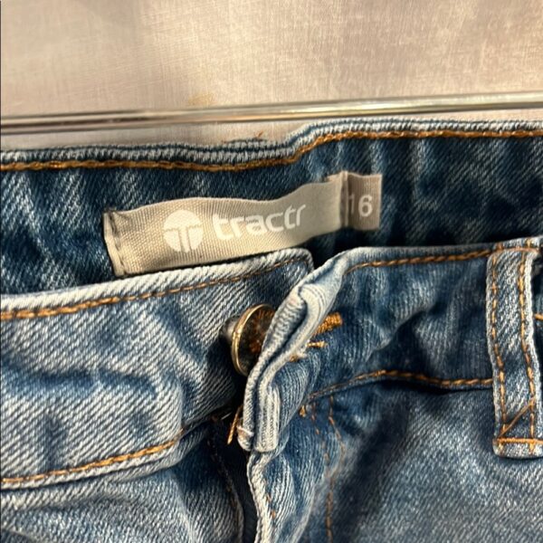 Tractr Blue Distressed Patchwork Denim Shorts