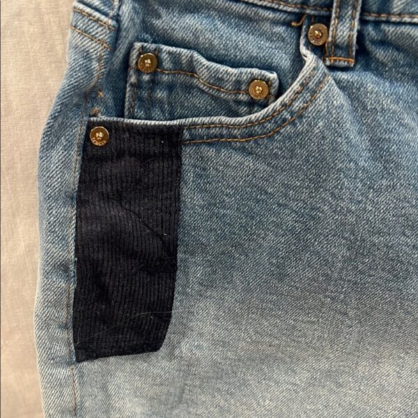 Tractr Blue Distressed Patchwork Denim Shorts