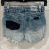 Tractr Blue Distressed Patchwork Denim Shorts