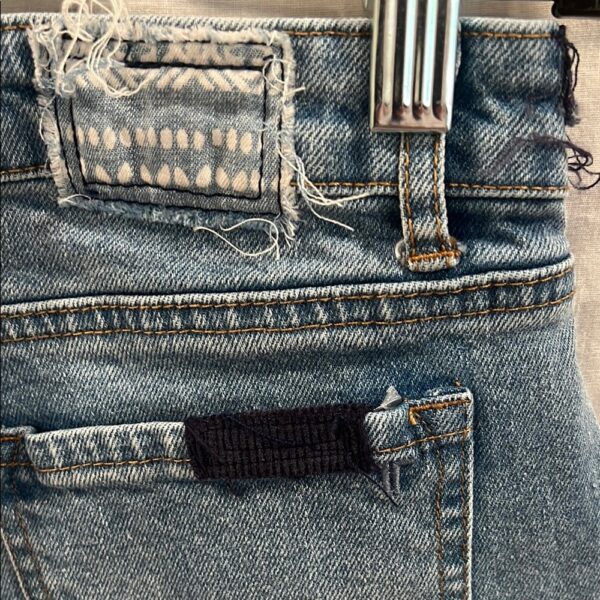 Tractr Blue Distressed Patchwork Denim Shorts