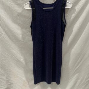 Blue Sheath Dress with Crew Neck for Cocktail