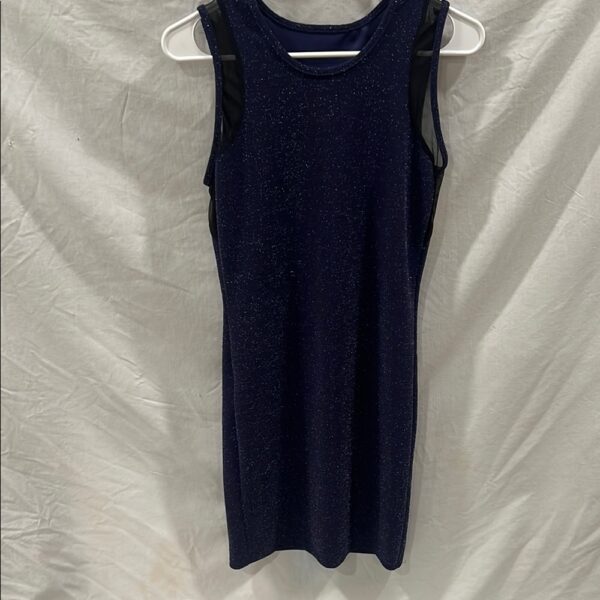 Blue Sheath Dress with Crew Neck for Cocktail
