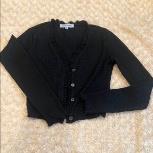 Summerland, crunchy lightweight black cardigan, women’s size small