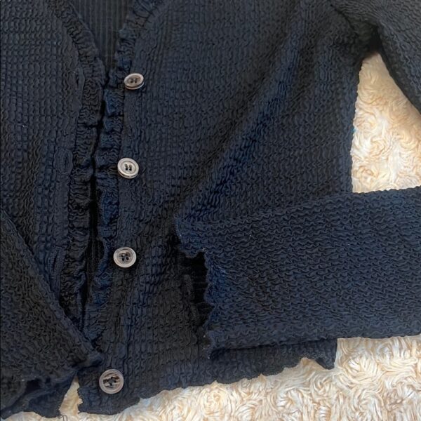 Summerland, crunchy lightweight black cardigan, women’s size small