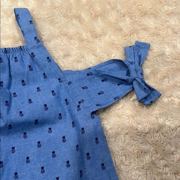 NWOT, Bloomingdale’s Mini Series, Blue Cold-Shoulder Dress with Ruffle Hem