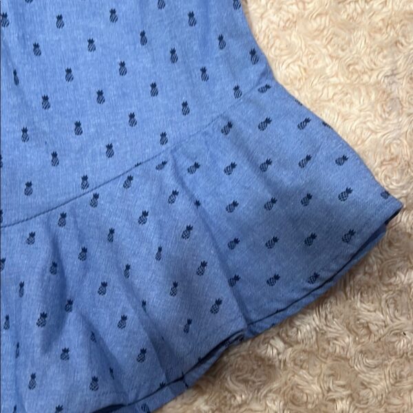 NWOT, Bloomingdale’s Mini Series, Blue Cold-Shoulder Dress with Ruffle Hem