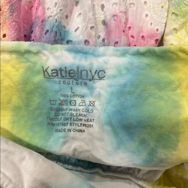 Like New, Katie J NYC Colorful Eyelet Ruffle Skirt, Size Large