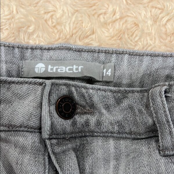 Tractr, girl’s grey denim shorts, size 14