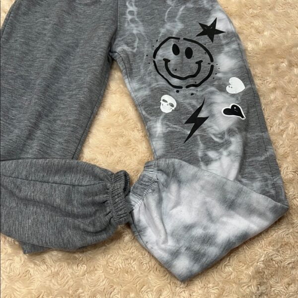 Like New, Firehouse, Gray Kids Jogger Pants with Smiley Design, Size Small