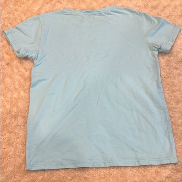 Lola + The Boys, Kids Blue Shirt with Rainbow Sequin Stripes, Size 14
