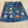 Lola + The Boys, Girls Denim Skirt with Patches, Size 12