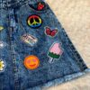 Lola + The Boys, Girls Denim Skirt with Patches, Size 12
