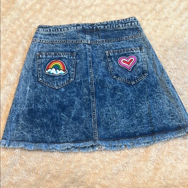Lola + The Boys, Girls Denim Skirt with Patches, Size 12