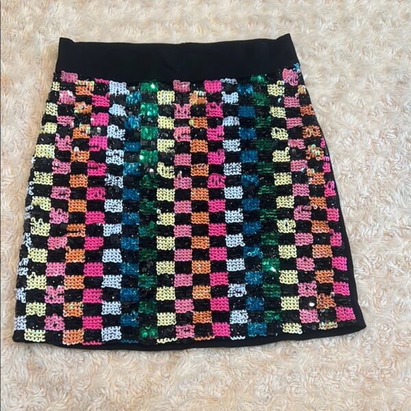 Flowers by Zoe, Girls Black Sequined Mini Skirt, Size XL