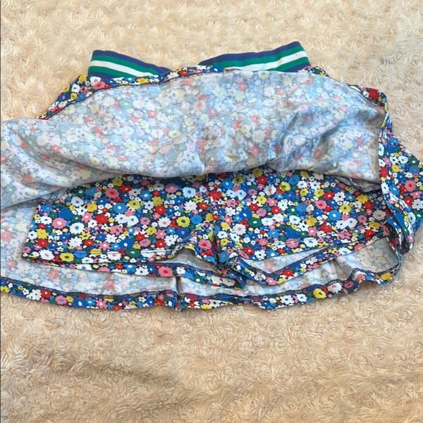 Boden, Colorful Floral Skort with Elastic Waistband, Size 11-12