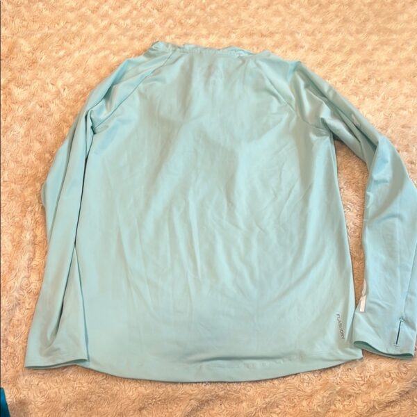 The North Face Light Blue Hooded Athletic Shirt, SPF 50, Size Medium