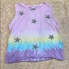 Firehouse, Pastel Tie-Dye Sleeveless Top with Star Accents, Size Medium