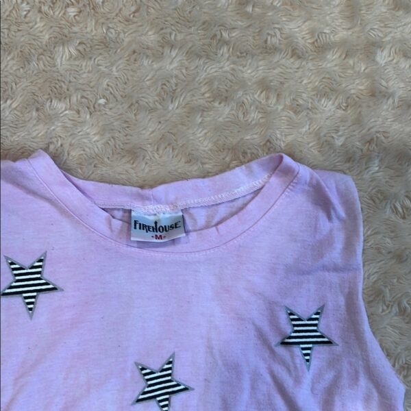 Firehouse, Pastel Tie-Dye Sleeveless Top with Star Accents, Size Medium