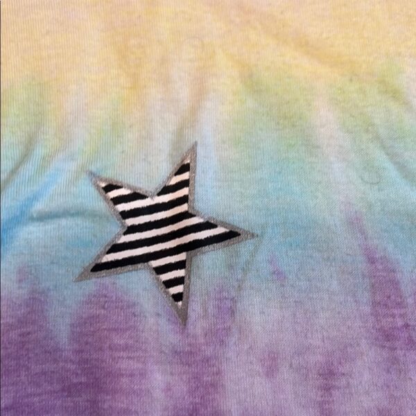 Firehouse, Pastel Tie-Dye Sleeveless Top with Star Accents, Size Medium