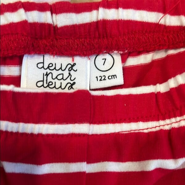 Like New, Deux Par Deux, White Graphic Tee with Matching Leggings, Size 7