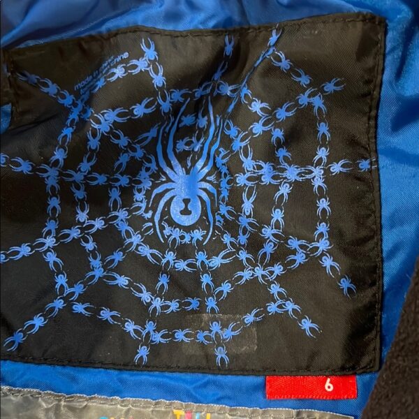 Spyder Black and Blue Insulated Snow Bib, Size 6