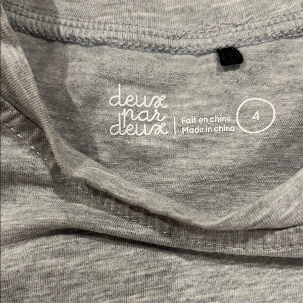Deux par Deux Gray and Blue Nautical Short Sleeve Tee, Size 4