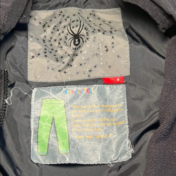Spyder Black Insulated Snow Bib, Size 6