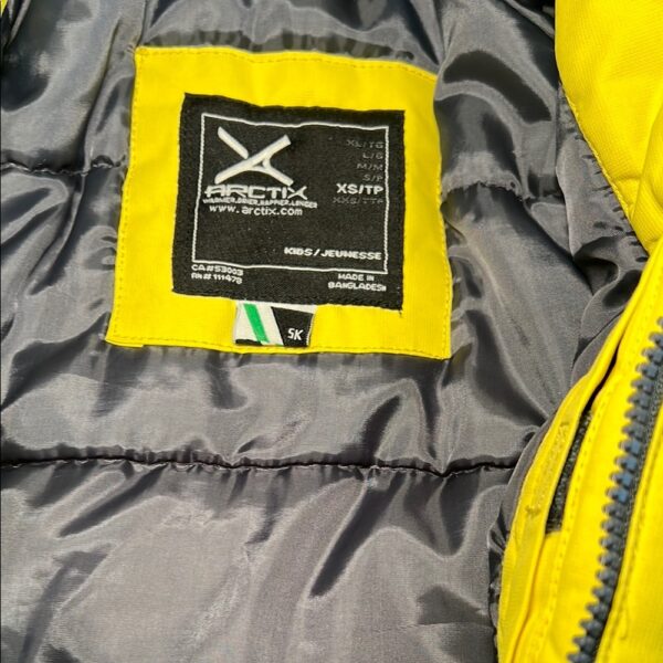 Arctix Yellow and Black Puffer Jacket Weather-Resistant Hooded Design, Size 5