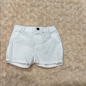 Mayoral White Tailored Shorts with Cuffed Hems, Size 4-6 mos