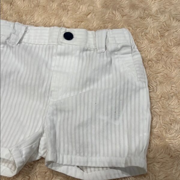 Mayoral White Tailored Shorts with Cuffed Hems, Size 4-6 mos