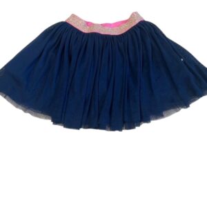 Toobydoo NYC Girls Navy Tulle Skirt with Pink Sparkle Waistband, Size 4