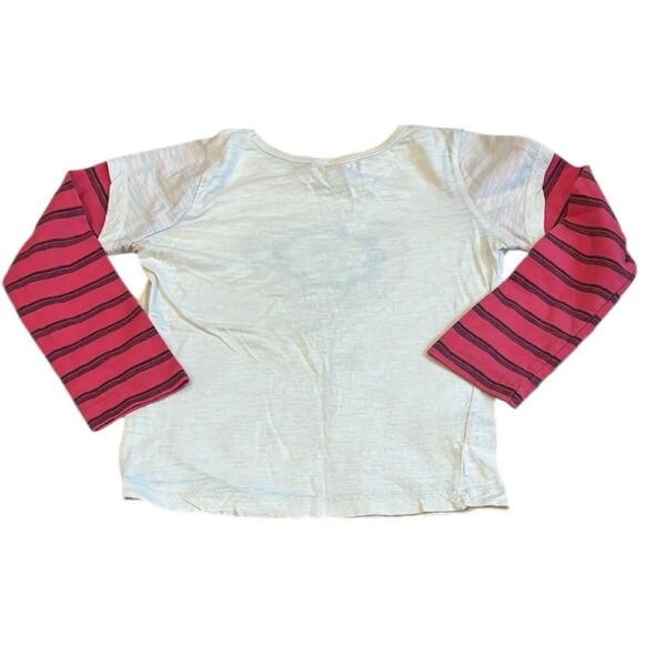 Mimi & Maggie Cream and Pink Long Sleeve Tee with Floral Design, Size 6X