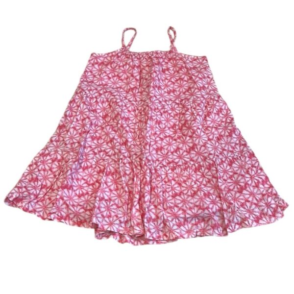 GAP Pink and White Floral Linen Dress with Spaghetti Straps, Size Small (6-7)