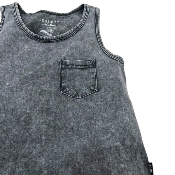 Little Bipsy Gray Tank Top with Vintage Wash, Size 3-4