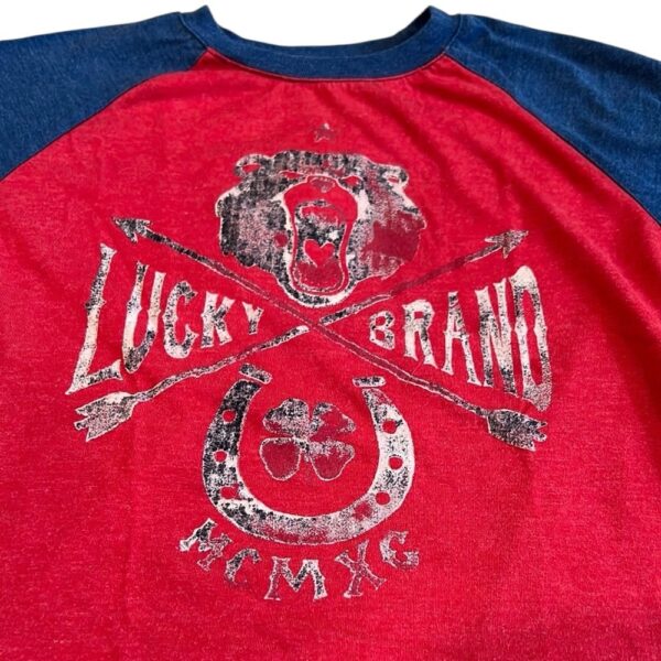 Lucky Brand Red and Blue Raglan Tee, Size 6