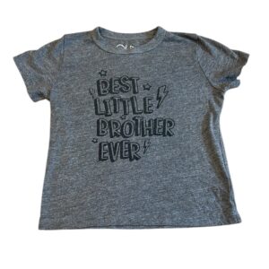 Chaser Gray Short Sleeve Tee Best Little Brother, Size 7