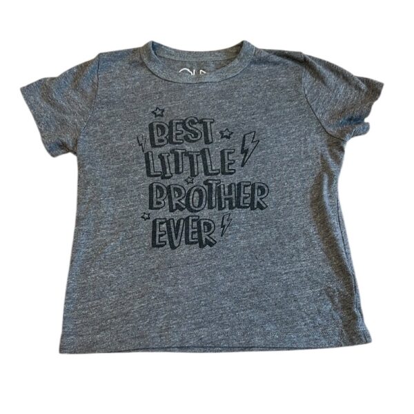 Chaser Gray Short Sleeve Tee Best Little Brother, Size 7