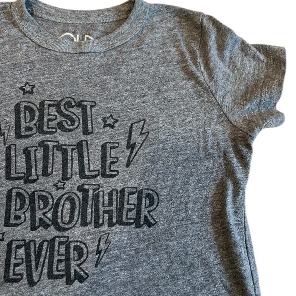 Chaser Gray Short Sleeve Tee Best Little Brother, Size 7