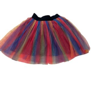 Deux par Deux Girls Rainbow Tulle Skirt with Elastic Waistband, Size 7