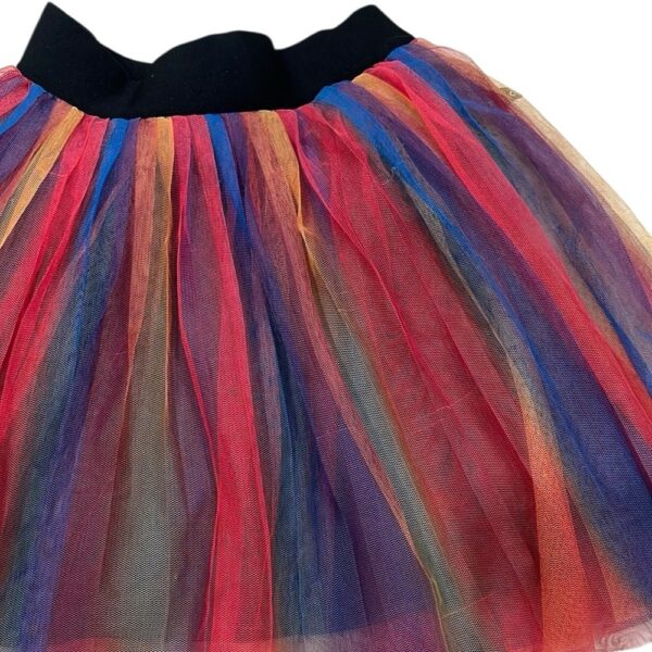 Deux par Deux Girls Rainbow Tulle Skirt with Elastic Waistband, Size 7