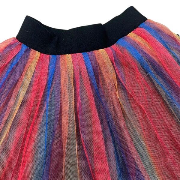 Deux par Deux Girls Rainbow Tulle Skirt with Elastic Waistband, Size 7