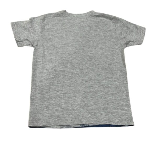 Deux par Deux Gray and Blue Nautical Short Sleeve Tee, Size 4