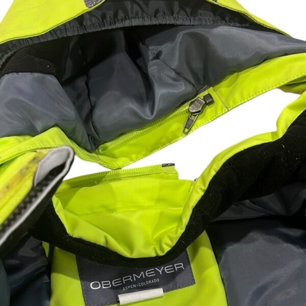 Obermeyer Boys Lime and Black Hooded Insulated Ski Jacket, Size 6