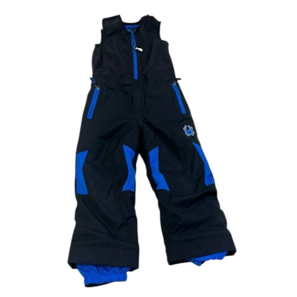 Spyder Black and Blue Insulated Snow Bib, Size 6